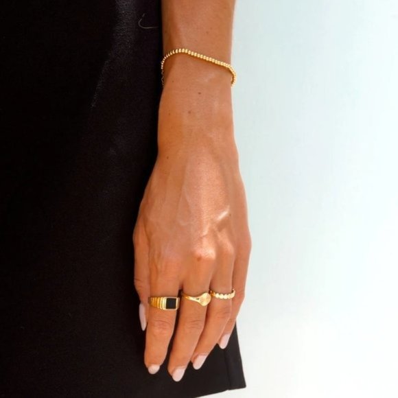 Bundle 2 Gold Beaded elastic Bracelets EASY to wear WATERPROOF Gold Bracelet - Picture 8 of 14